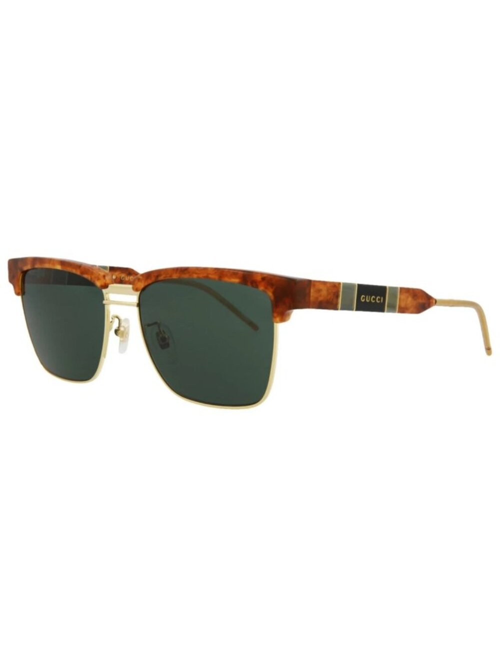 New Gucci Women's Sunglasses Square Rectangle Acetate Frame Mens Havana Havana
